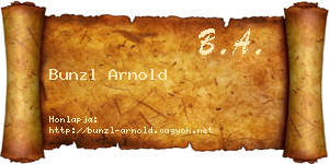 Bunzl Arnold névjegykártya